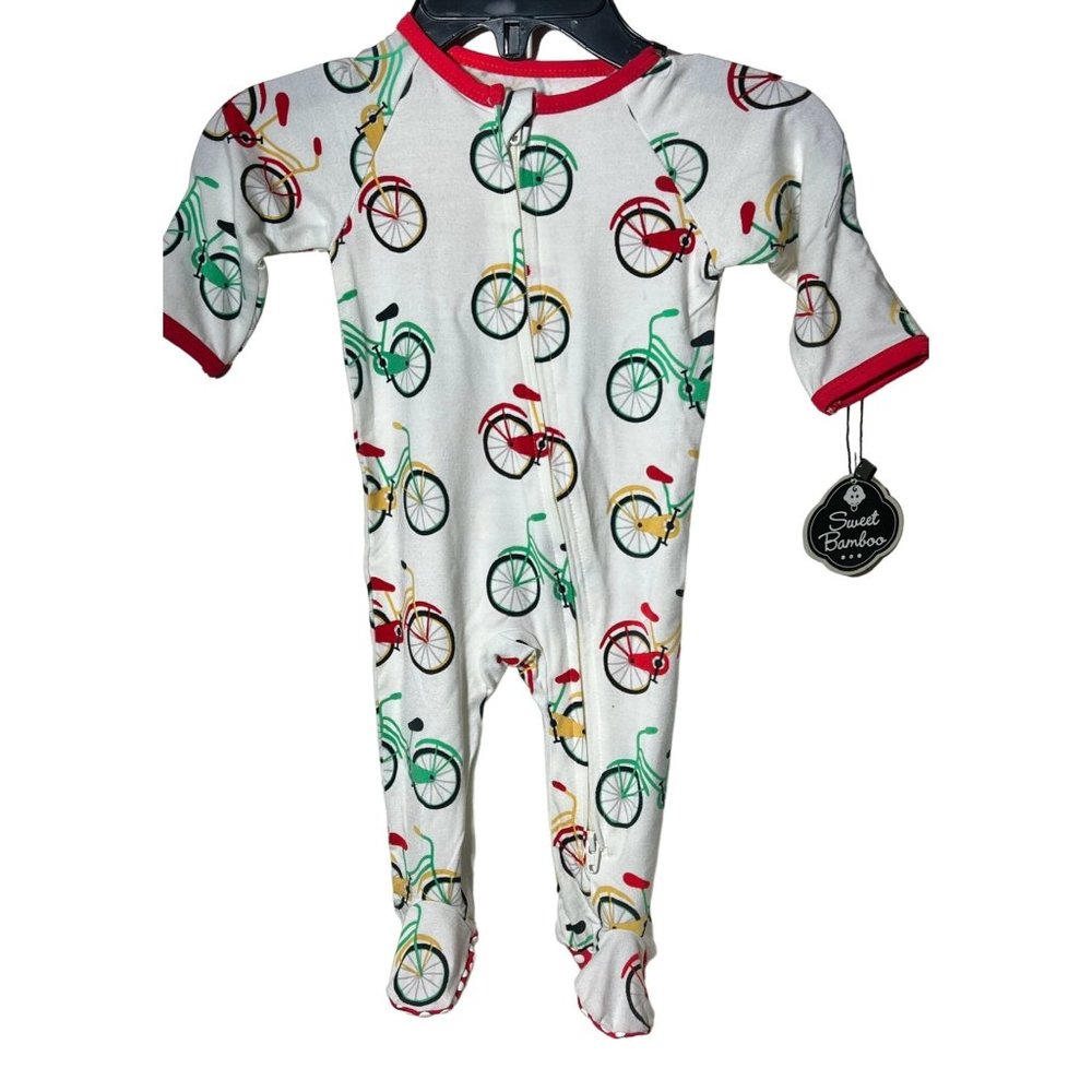Sweet Bamboo newborn NB footed sleeper NWT bicycle bike